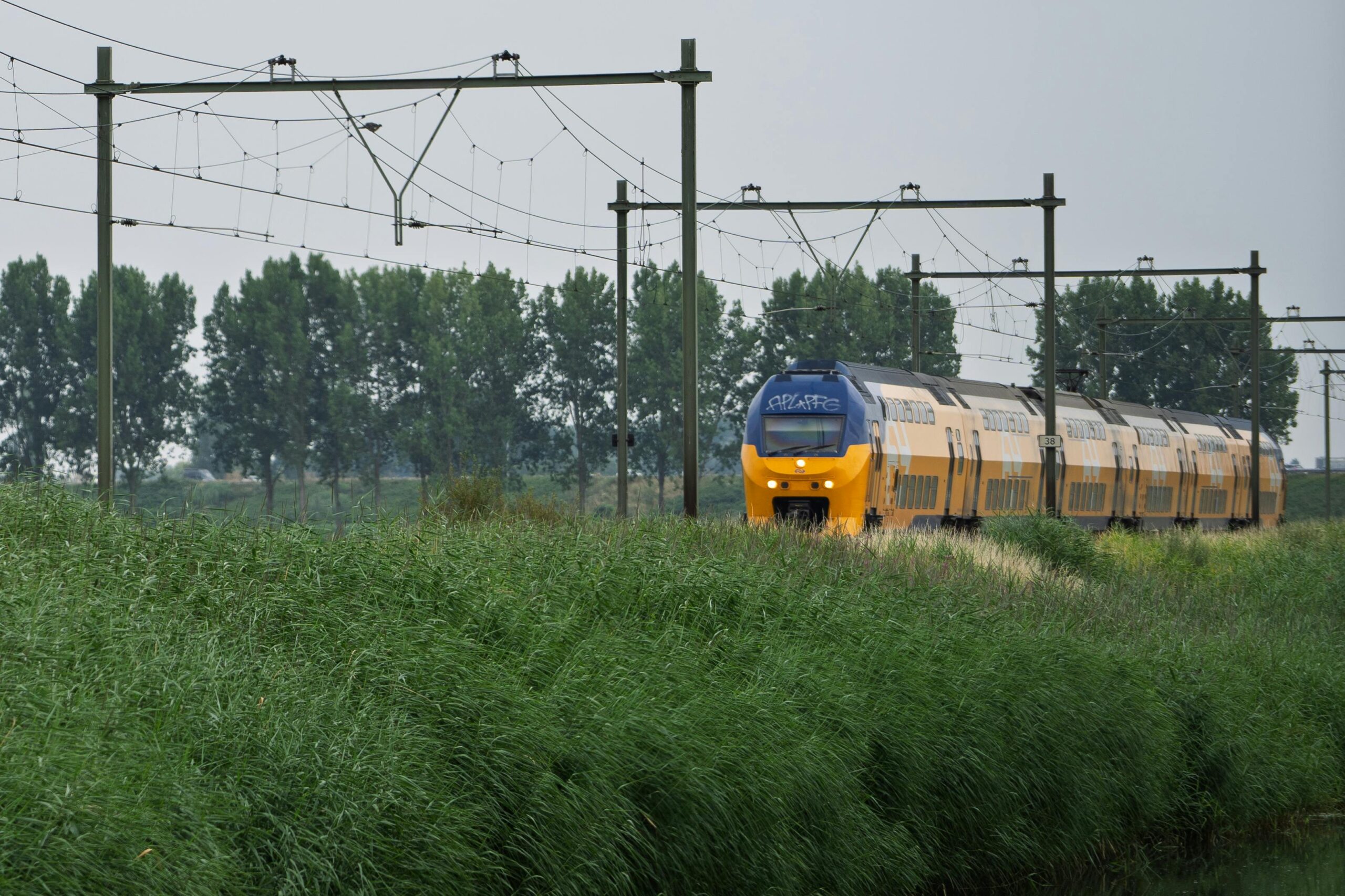rein bij station Den Haag Centraal stilgezet tijdens pro-Palestijnse demonstratie.